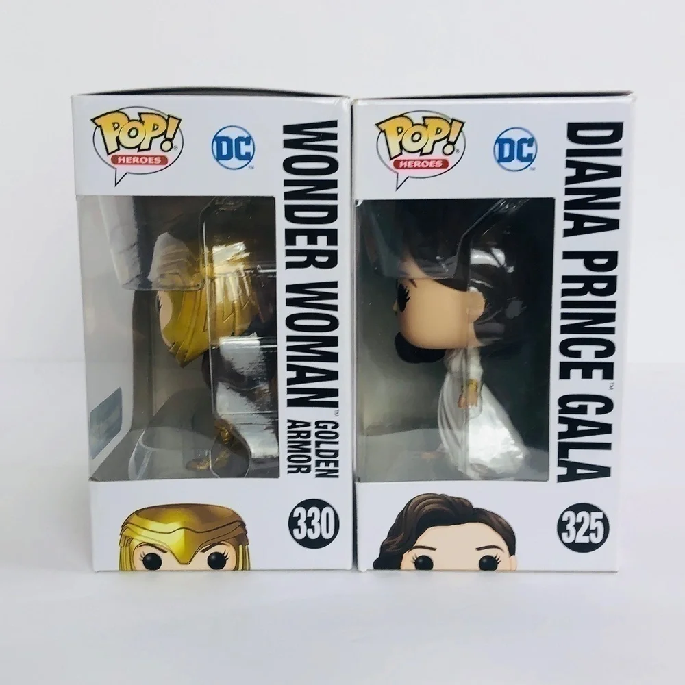 NIB Funko Pop Wonder Woman WW84 Golden Armor 330 & 325 - Picture 2 of 6